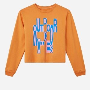 Outdoor Voices Orange Logo Cropped Sweater